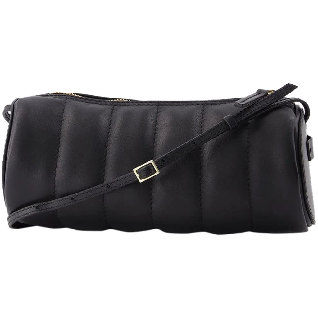 Manu Atelier Padded Cylinder Bag in Black Leather 1