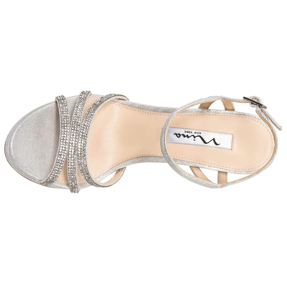 Nina Saralyn Metallic Rhinestone Platform Wedding Sandals 3