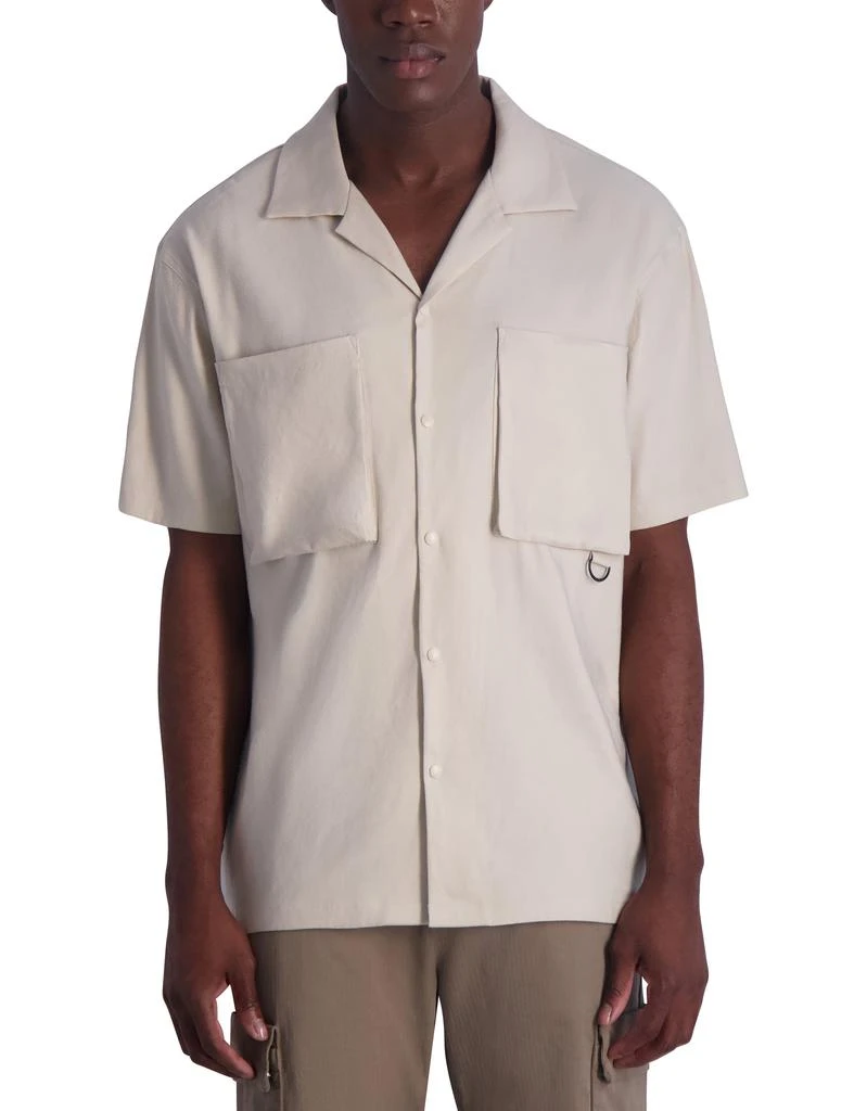 Karl Lagerfeld Paris SHORT SLEEVE BUTTON DOWN SHIRT JACKET WITH CHEST 1