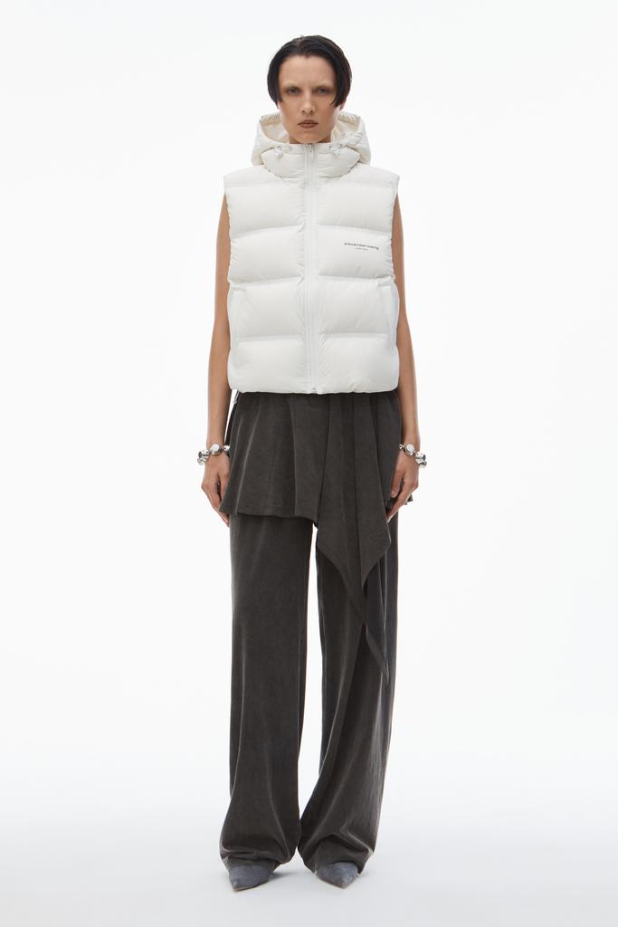 Alexander Wang cropped hooded puffer vest with reflective logo