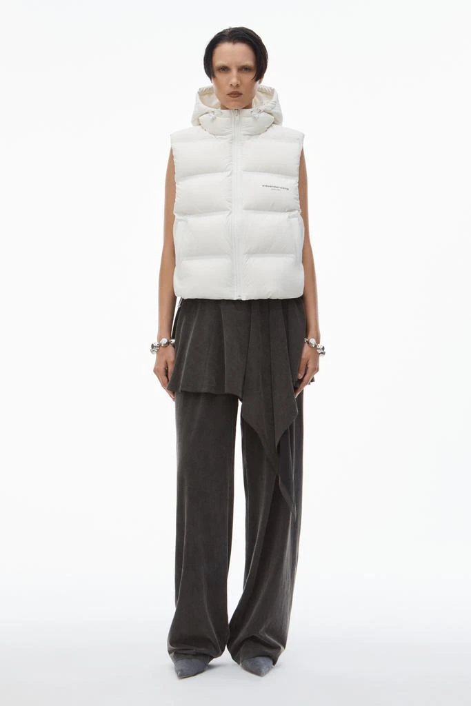Alexander Wang cropped hooded puffer vest with reflective logo 1