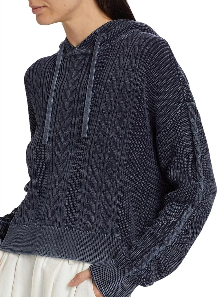 ATM Women's Knit Drawstring Hoodie In Midnight 2