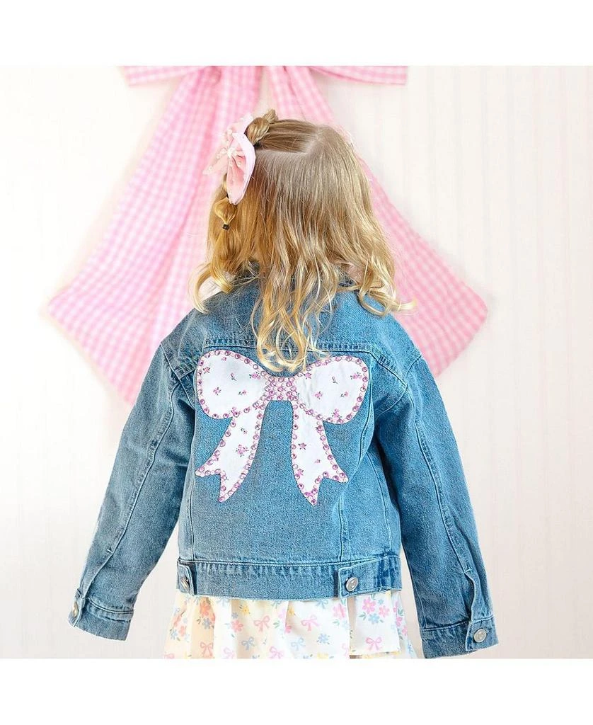 Sweet Wink Girls
 Pearl and Gemstone Floral Bow Patch Denim Jacket - Little Kid, Big Kid 4