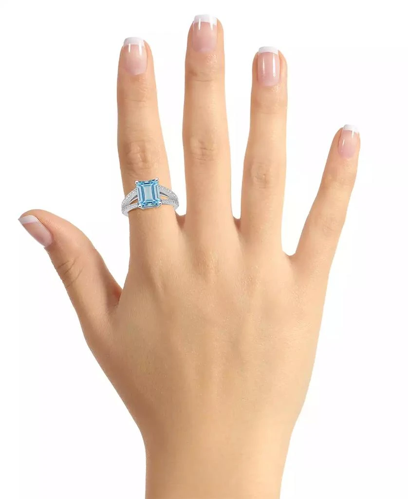 Macy's Aquamarine and Diamond Accent Ring in 14K White Gold 2