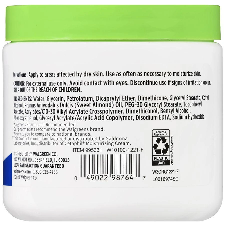 Walgreens Moisturizing Skin Cream Fragrance Free 3
