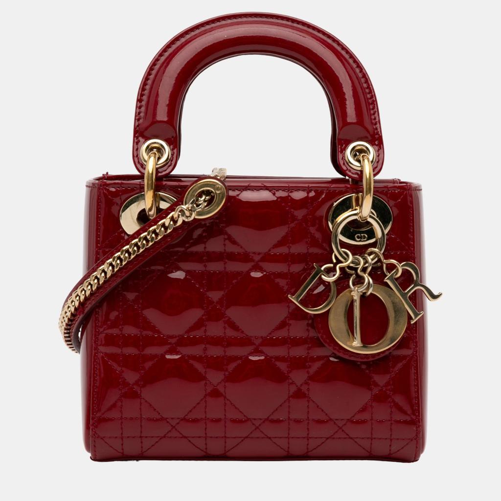 Dior Dior Red Mini Patent Cannage Lady Dior