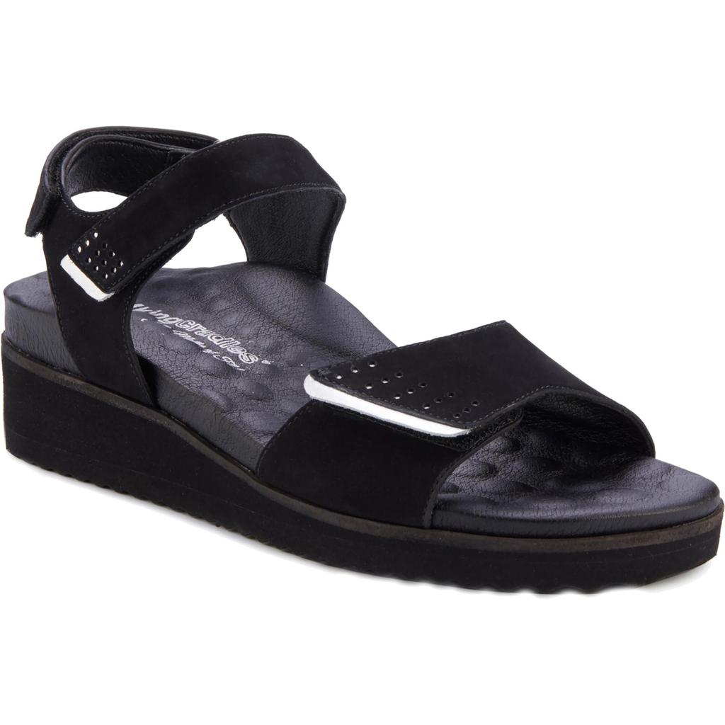 Walking Cradles Heather Womens Leather Ankle Strap Wedge Sandals