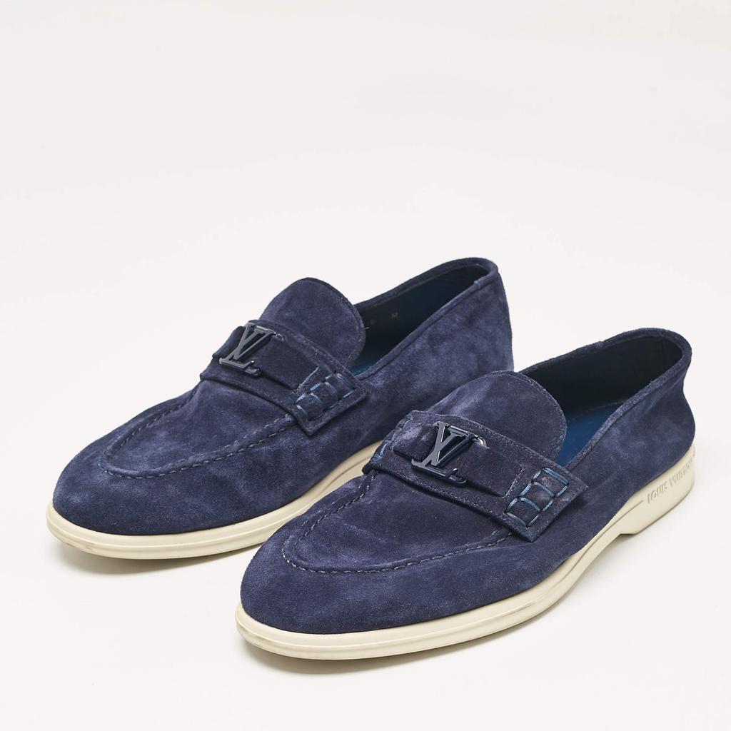 Louis Vuitton Louis Vuitton Navy Blue Suede Estate Loafers Size 40