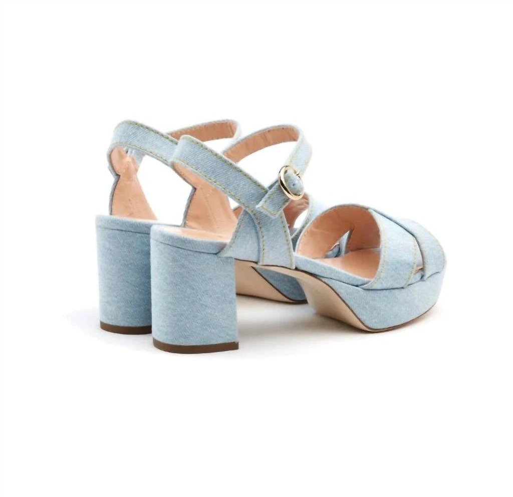 Rupert Sanderson Deidre Low Platform Sandals In Washed Denim 3