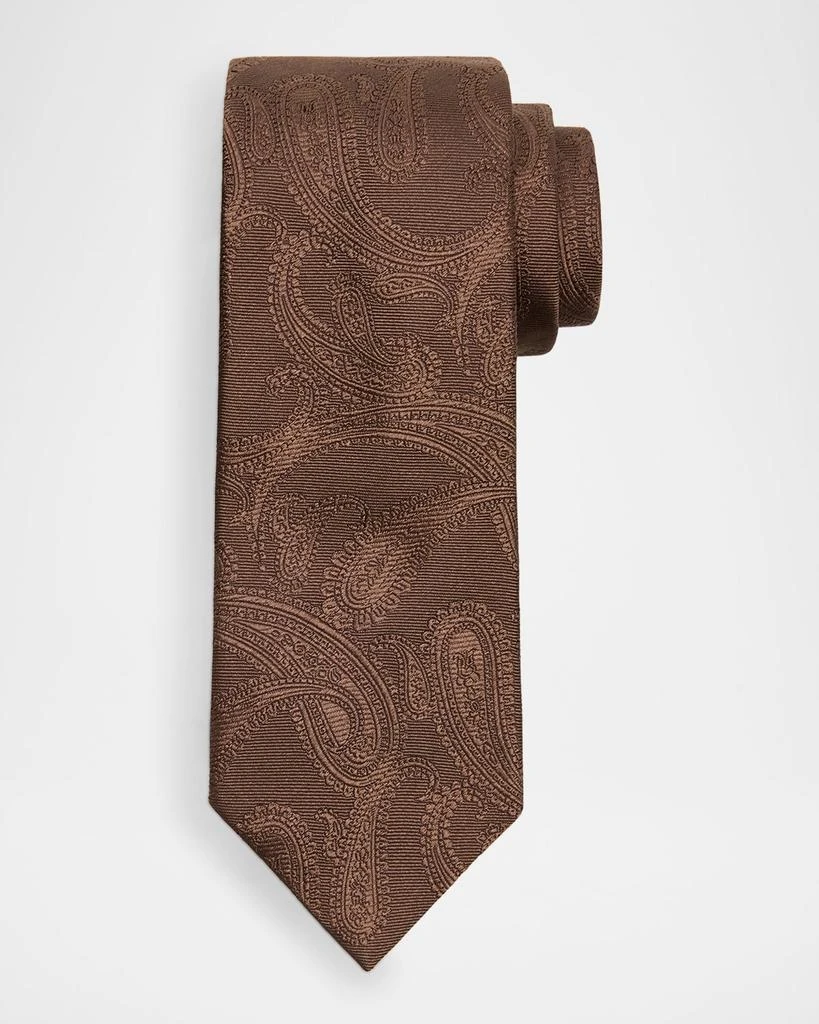 Brunello Cucinelli Men's Paisley Silk and Cotton Tie 1