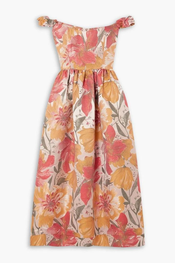 MARKARIAN Ginger metallic floral-jacquard midi dress 1