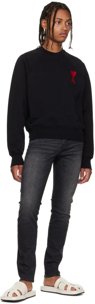 AMI SSENSE Exclusive Black Oversized Ami De Cœur Sweatshirt 4