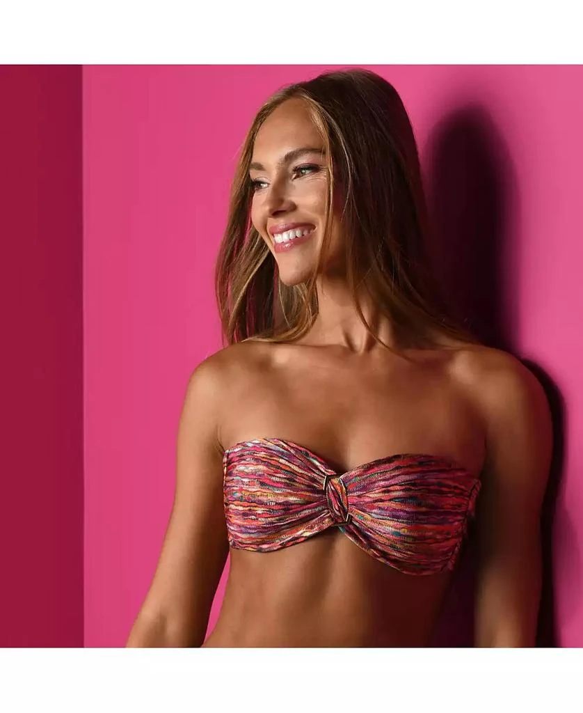 Sunshine 79 Women's Shimmer Ripple Twist Bandeau Bikini Top 4