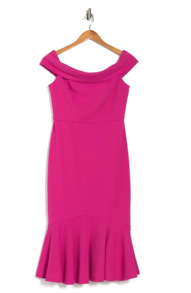 MARINA Off-the-Shoulder Scuba Crepe Dress 3