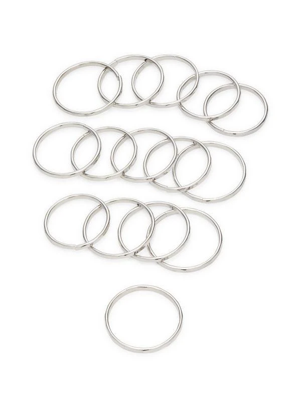 8 OTHER REASONS 15-Piece Rhodium Plated Ring Set 1