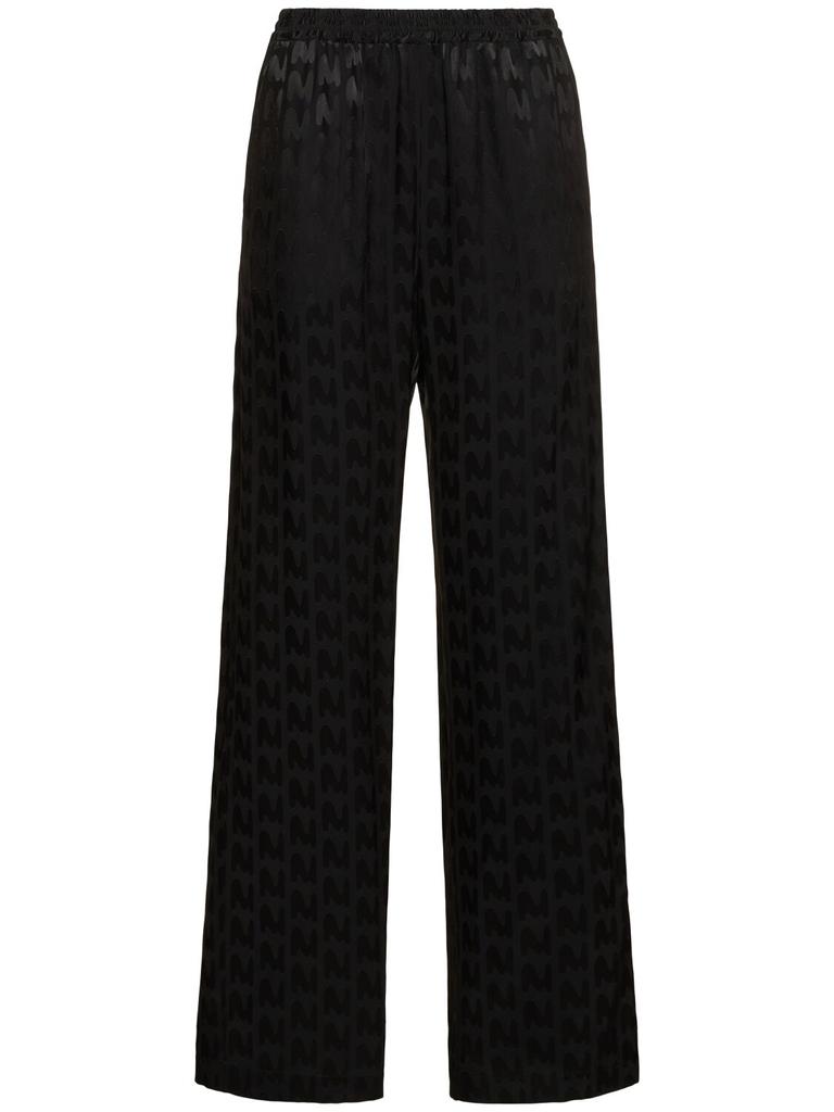 MSGM Monogram Fluid Viscose Straight Pants