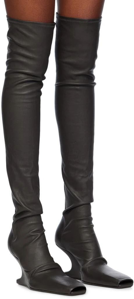 Rick Owens Gray Porterville Cantilever Tall Boots 4