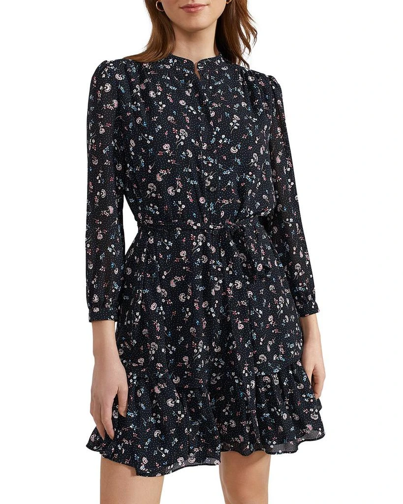 HOBBS LONDON Pearl Printed Tie Waist Dress 1