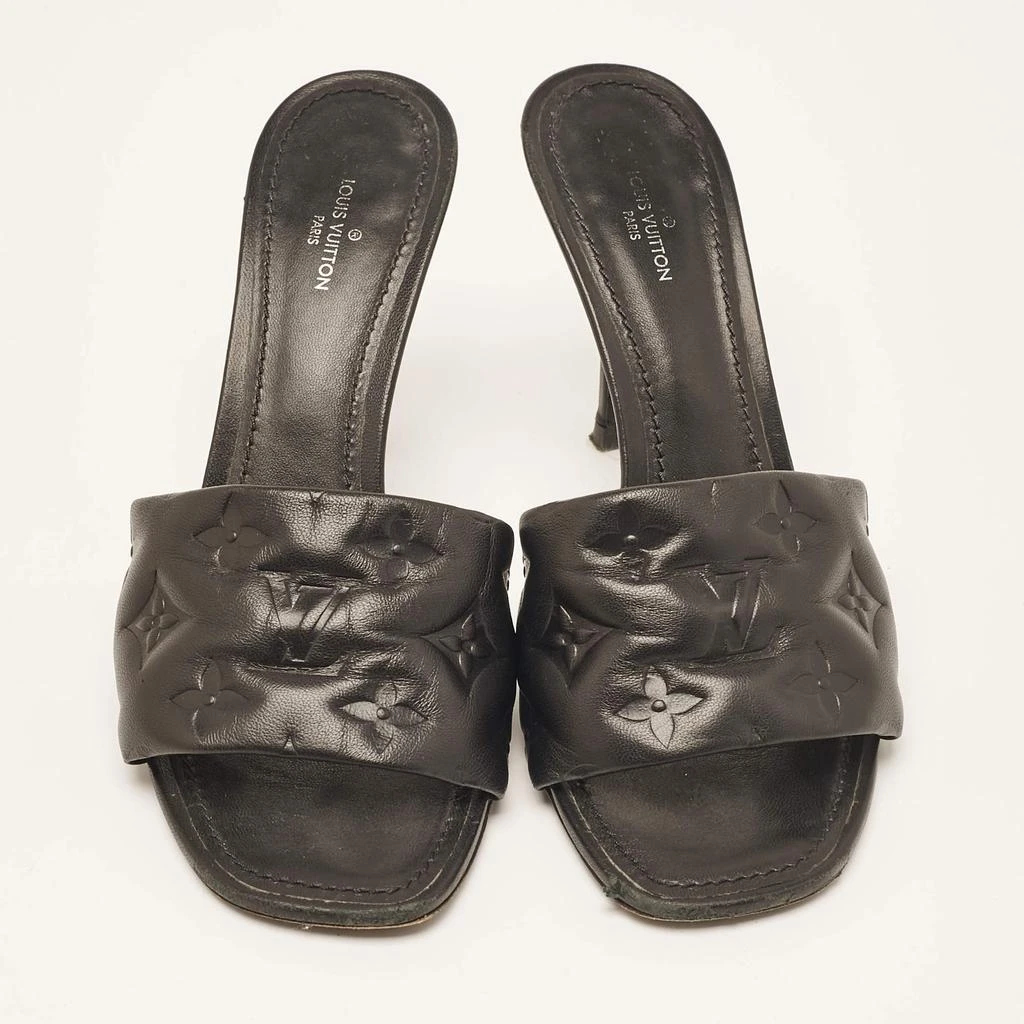 Louis Vuitton Louis Vuitton Black Leather Revival Slide Sandals Size 38 3