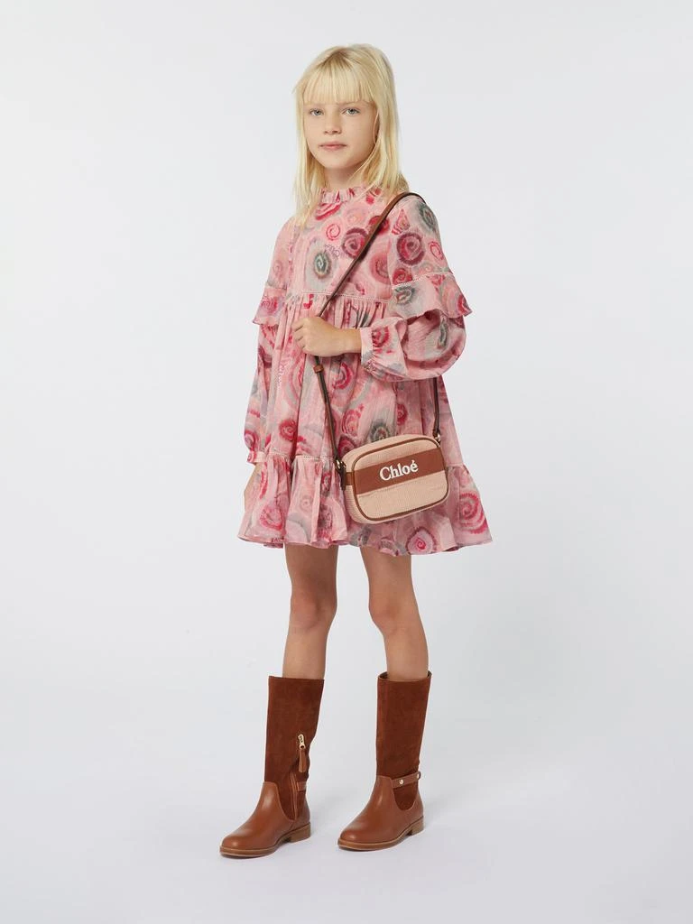 Chloé Chloé Girls Spiral Print Ceremony Dress in Pink 5