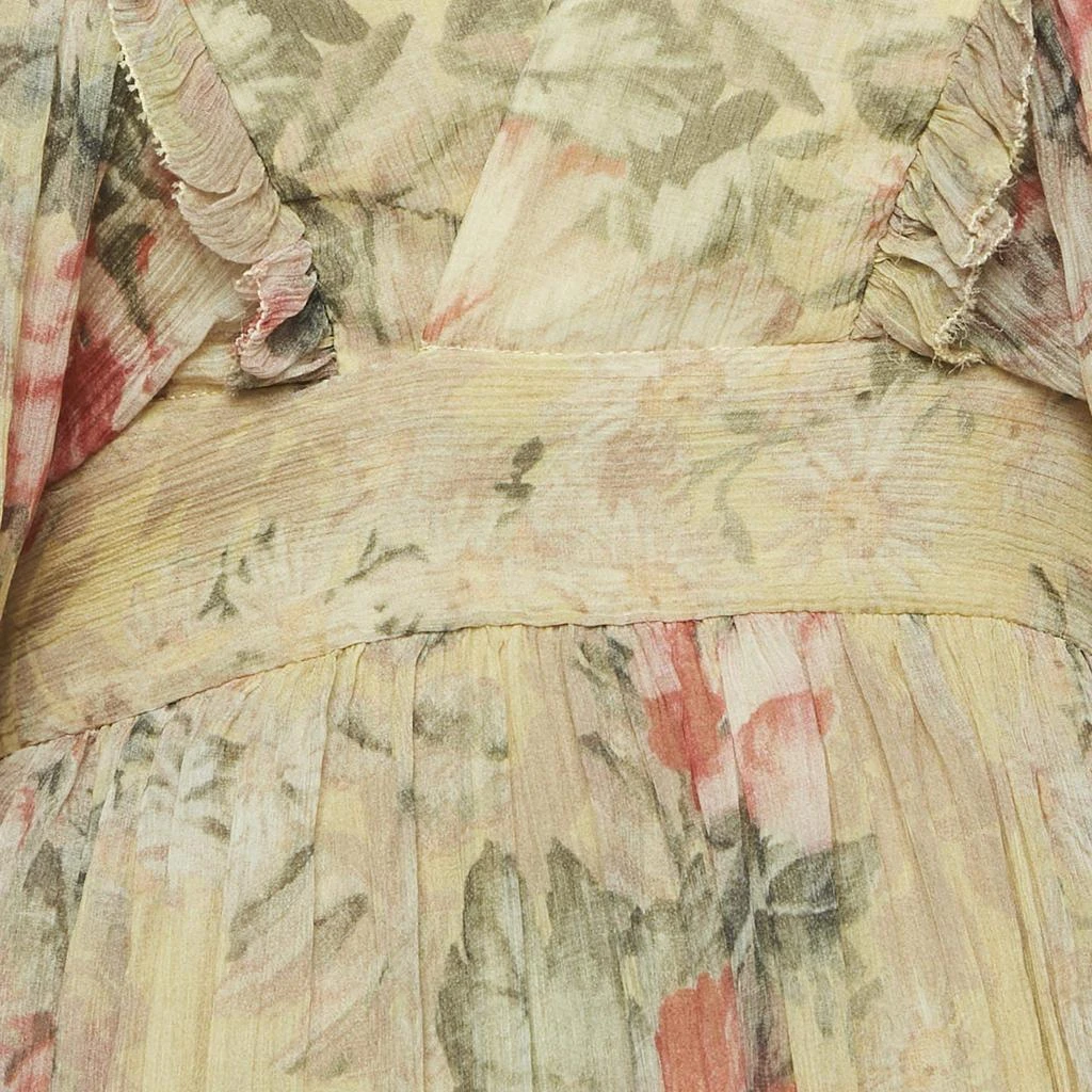 Zimmermann Zimmermann Yellow Floral Silk Maxi Wrap Dress M 3
