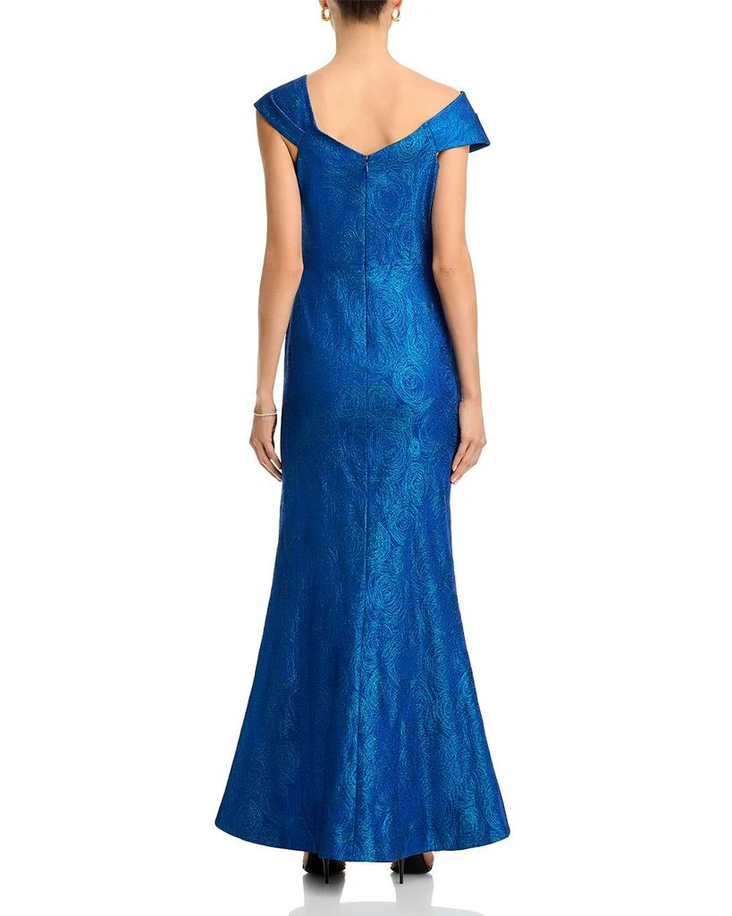 Teri Jon Metallic Jacquard Stretch Gown 4
