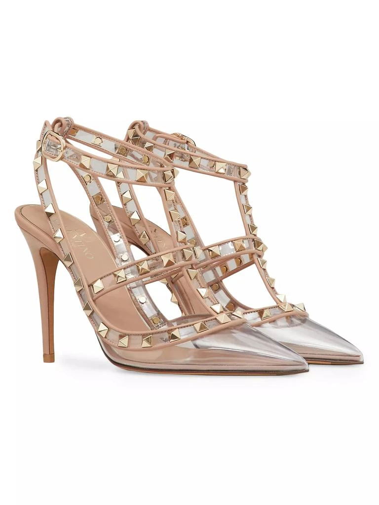 Valentino Rockstud Pumps with Straps in Transparent Polymer 100MM 2
