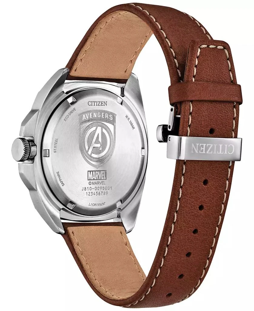 Citizen Eco-Drive Men's Marvel Classic Avengers Legacy Brown Leather Strap Watch 42mm 3