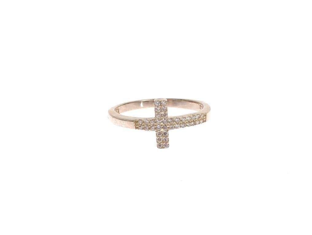 Nialaya Nialaya Silver CZ Cross 925 Ring