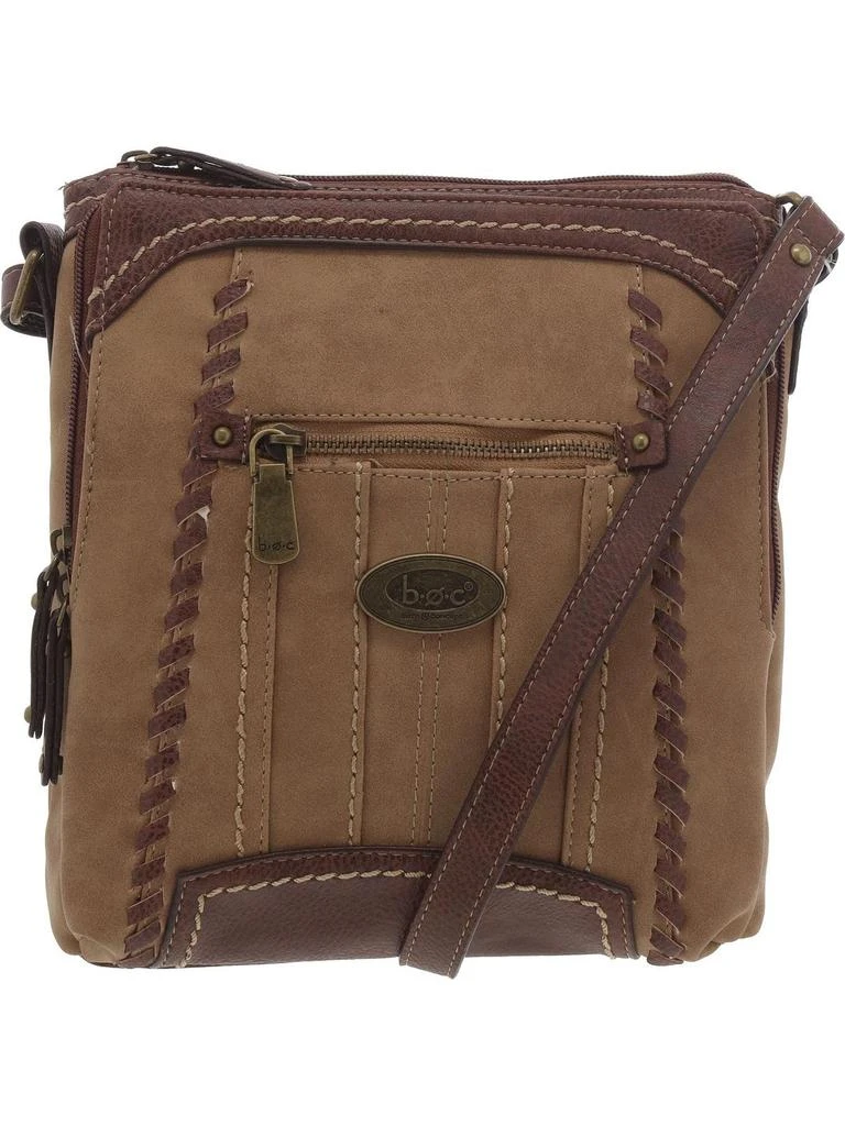 b.o.c. Womens Faux Leather Whipstitch Shoulder Handbag 1
