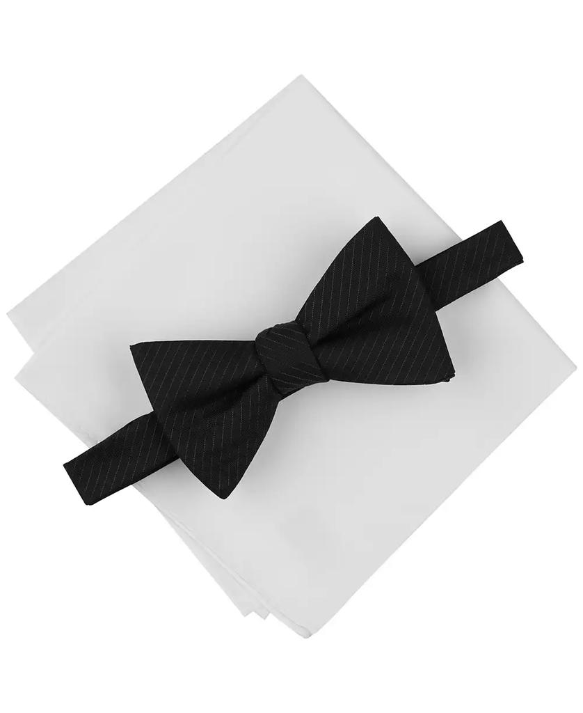 Alfani Men's Stripe Bow Tie & Solid Pocket Square Set, Exclusively at Macy's
