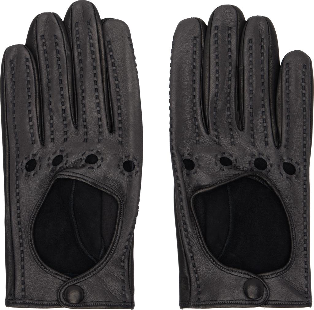 Omar Afridi Black Nappa Driving Gloves