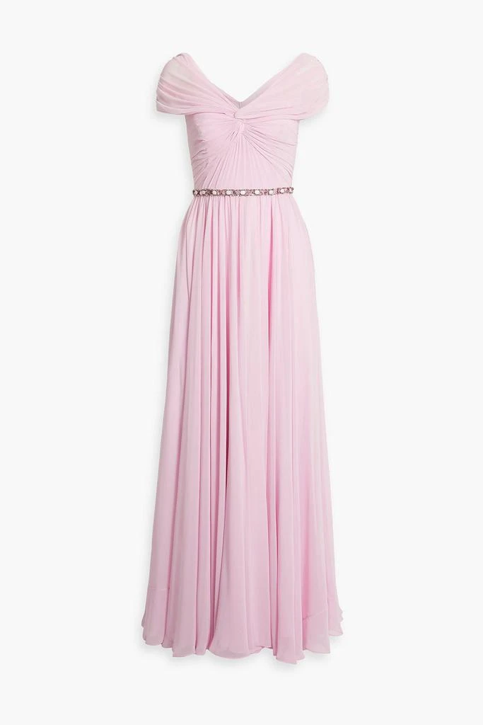 JENNY PACKHAM Embellished ruched chiffon gown 1