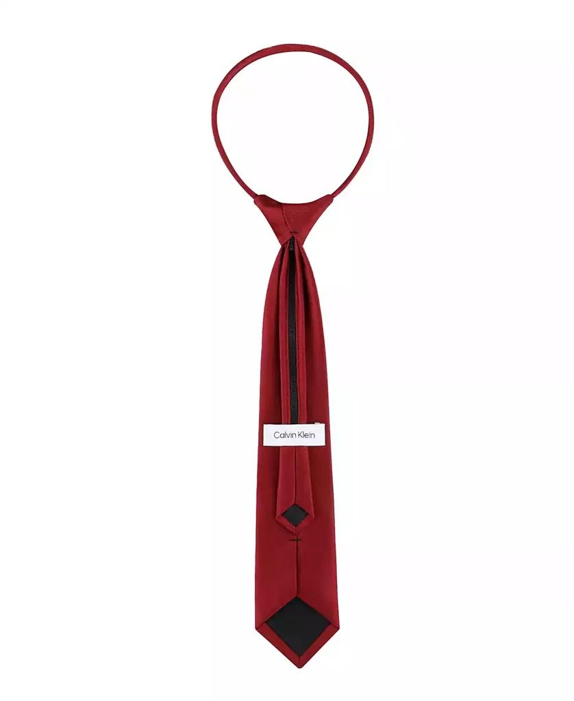 Calvin Klein Boys Broome Satin Solid Pre-Tied Zipper Necktie 2