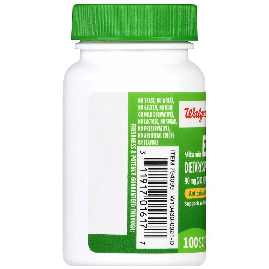 Walgreens Vitamin E 90 mg Softgels (100 days) 4