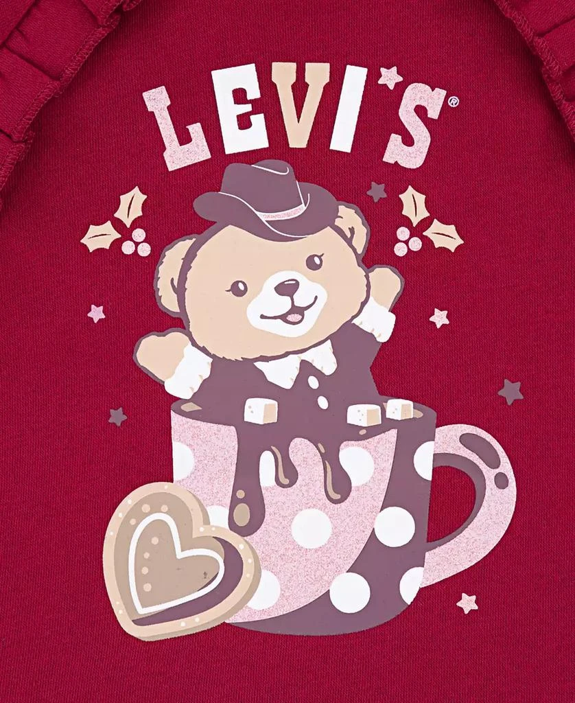 Levi
s Toddler Girls 2-Piece Ruched Crewneck Sweatshirt and Flared Jeans Set 3