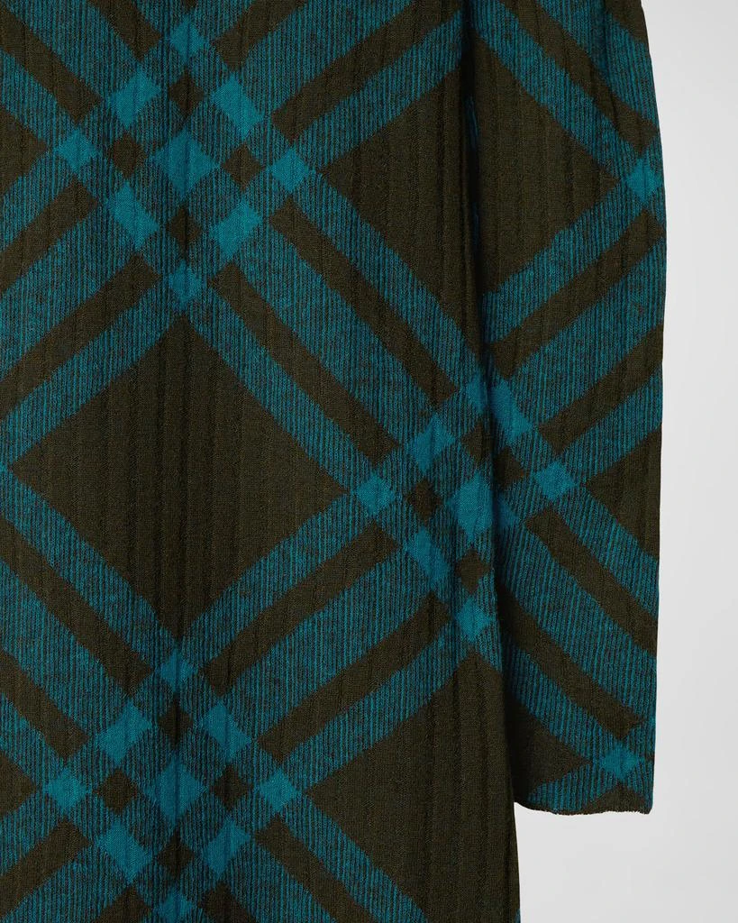 Burberry Turtleneck Check Knit Midi Sweater Dress 5