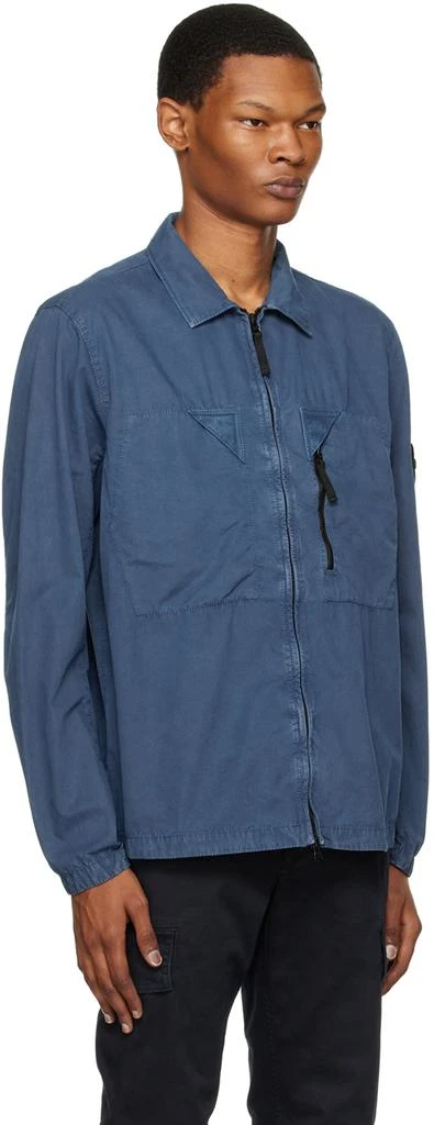 Stone Island Navy Garment-Dyed Jacket 2