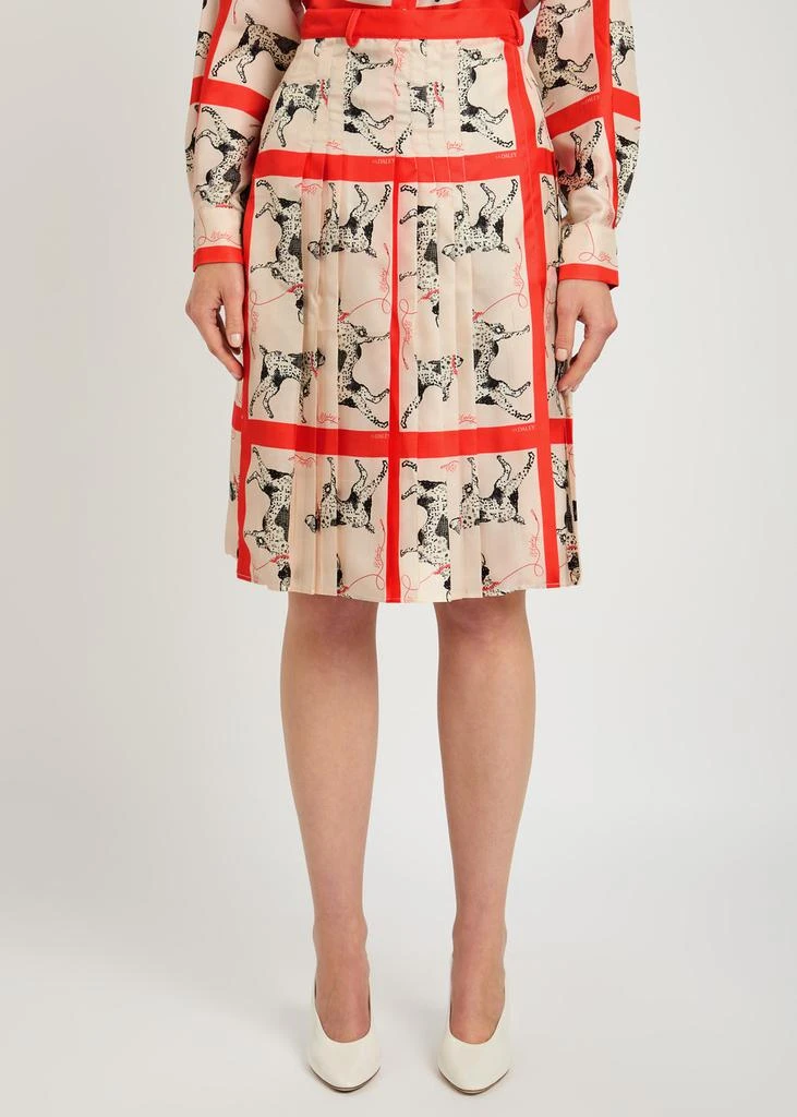 SS DALEY Pointer printed silk midi skirt 2