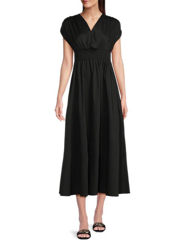 Renee C. Smocked Waist Midaxi Flare Dress