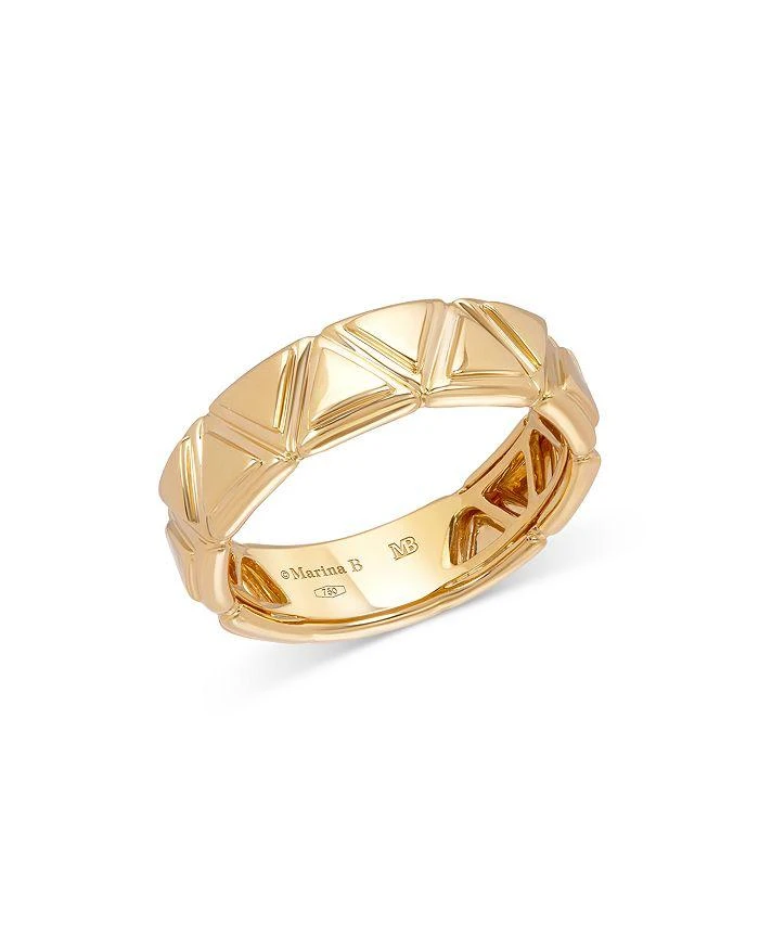 MARINA 18K Yellow Gold Triangolini Triangle Textured Band 2