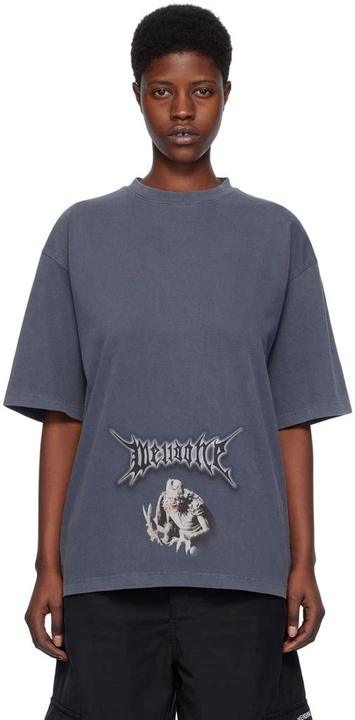 We11done Navy Vintage Monster T-Shirt 1