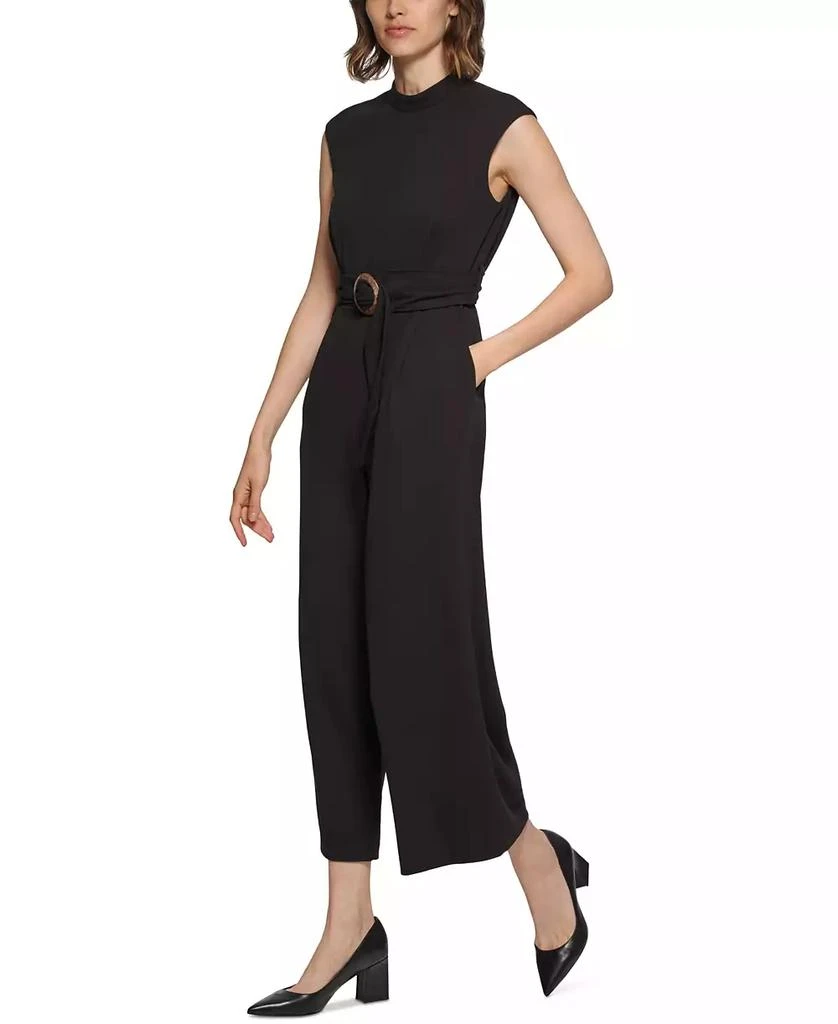 Calvin Klein Women's Crepe Belted Straight-Leg Jumpsuit 2