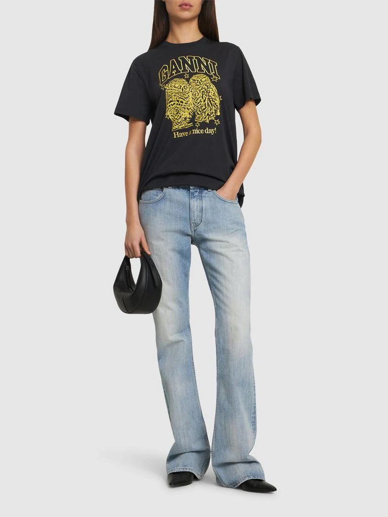 Ganni Owls Relaxed Jersey T-shirt 1