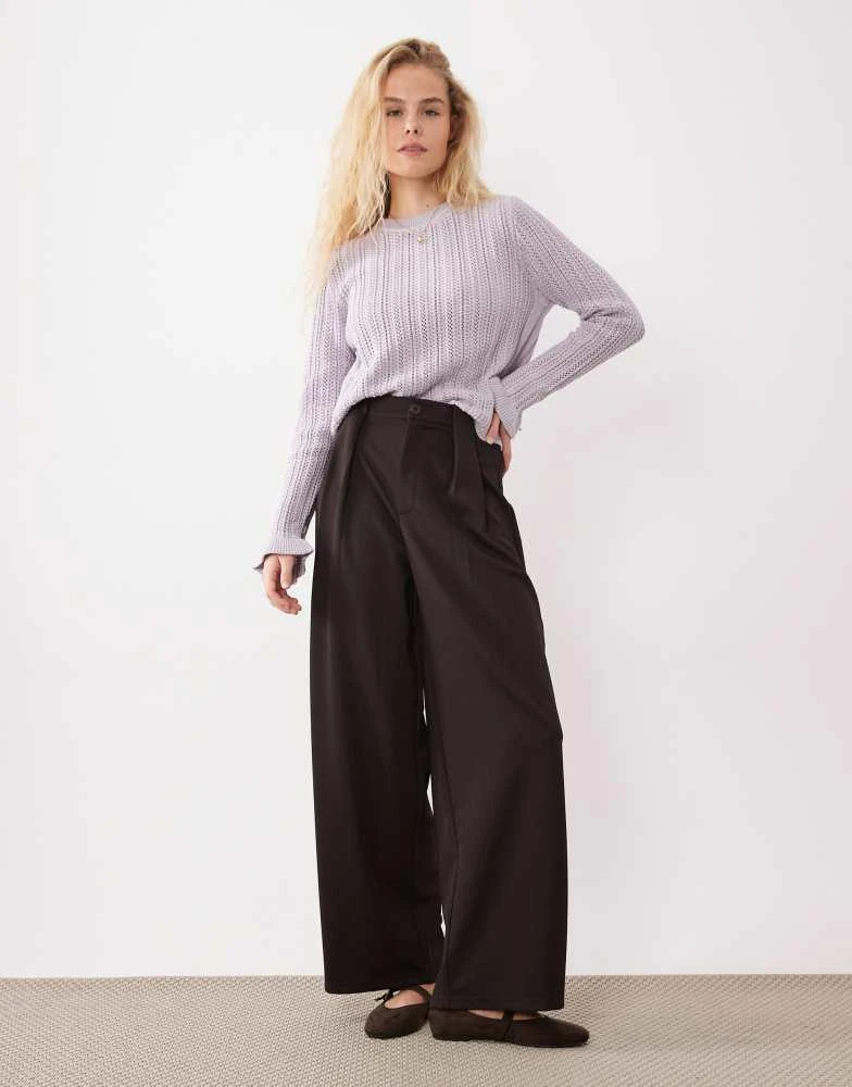 Mango Mango Teen fine knit top with flared sleeves in pastel purple