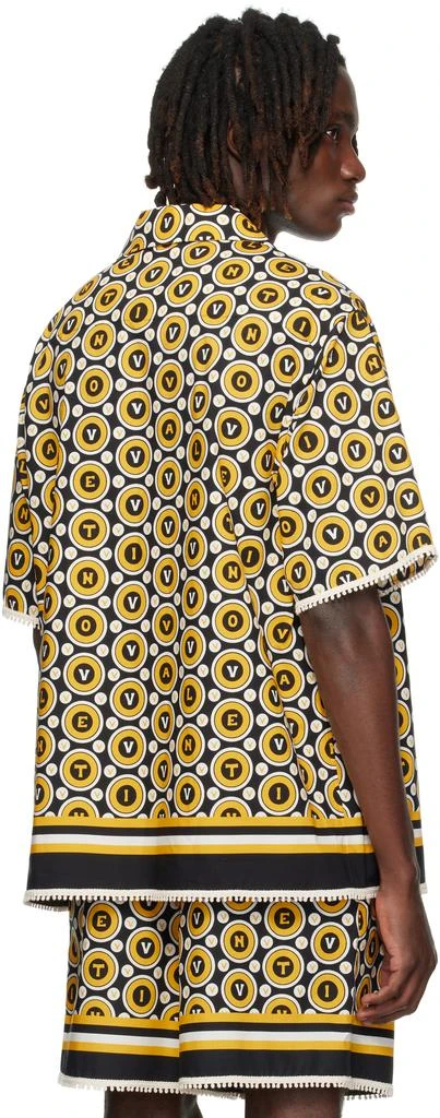 Valentino Black 
Yellow Cotton Poplin Bowling Shirt 3