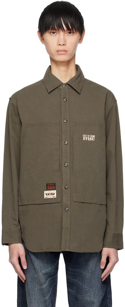 Evisu Khaki Printed Shirt