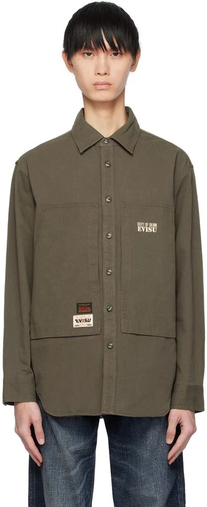 Evisu Khaki Printed Shirt 1