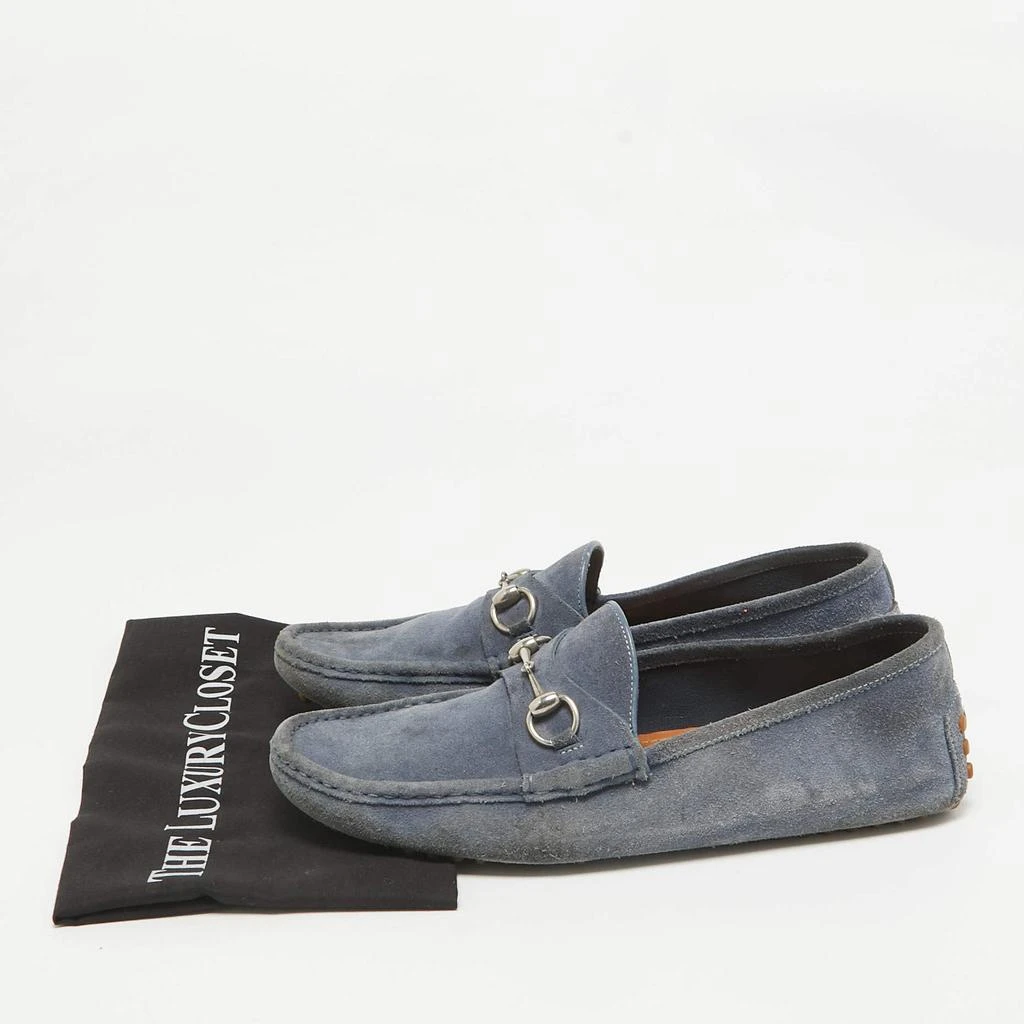 Gucci Gucci Blue Suede Slip On Loafers Size 44 9