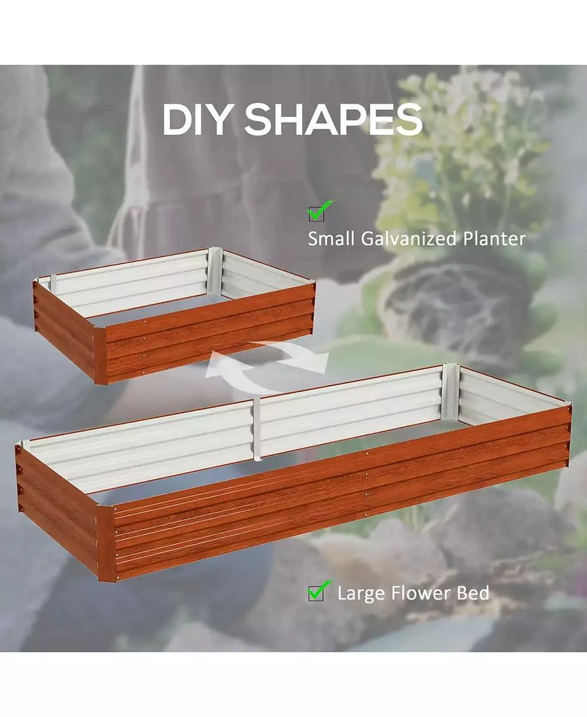 Outsunny Galvanized Raised Garden Bed Metal Planter Box Easy Quick Setup 5